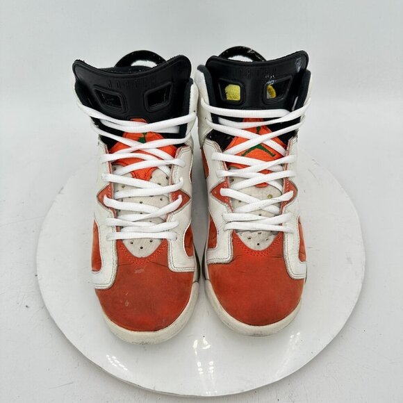 Nike Air Jordan 6 VI Youth Size 7Y Women 8.5 384665-145 Orange Gatorade Shoes - Picture 3 of 11